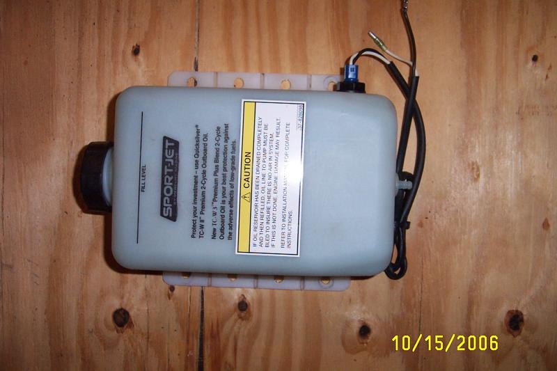 Mirage Jet Boat/Engine Rebuild/sport jet oil tank 1